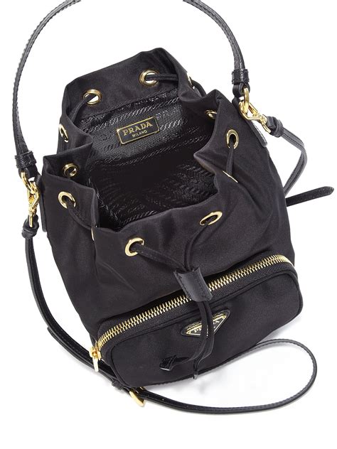 prada drawstring bag nylon|Prada nylon shoulder bag price.